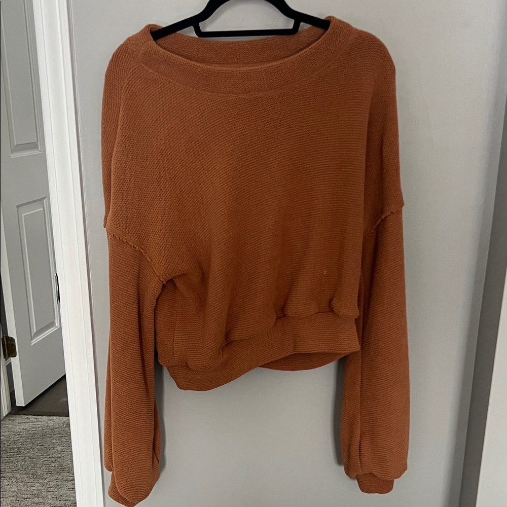 Free People beach Women's terry cloth Sweater in Brown/ rust